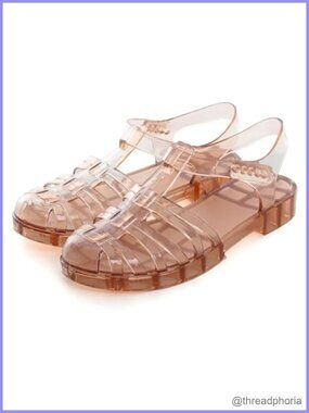 Crystal Jelly Heel Sandals for Women Summer Beach Jelly Shoes